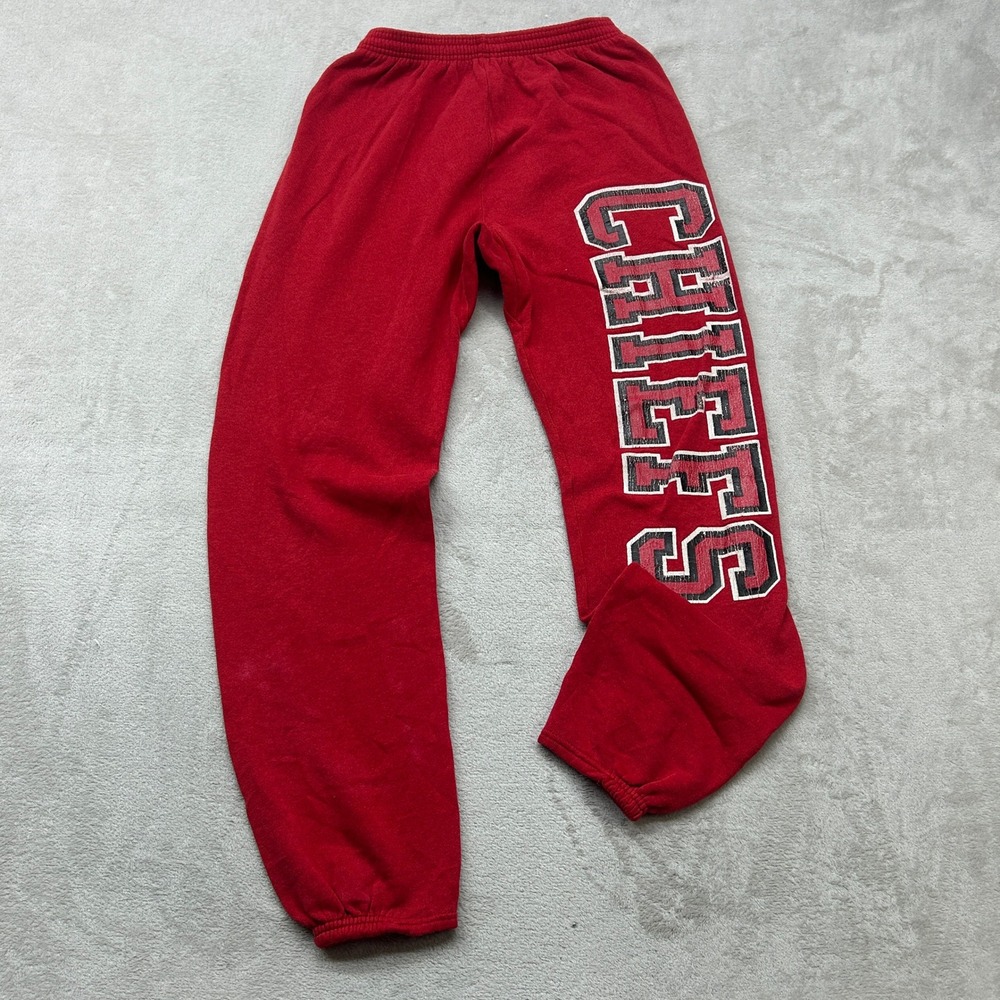 Vintage Kansas City Chiefs Sweatpants Mens Small Red NFL Joggers Made In USA‎